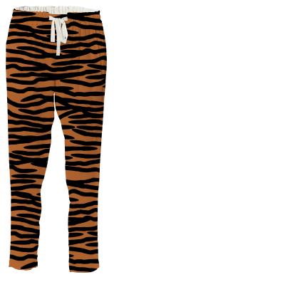 Tiger Skin Design Drawstring Pants