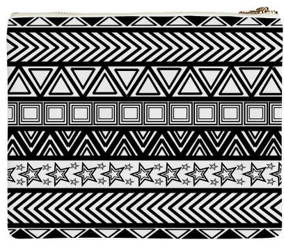 Black And White Tribal Art Clutch Bag