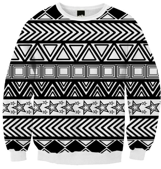 Black And White Tribal Art Sweatshirt