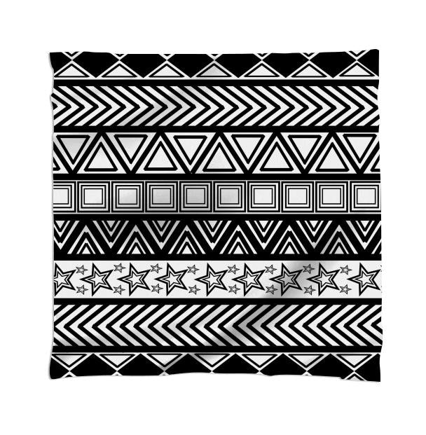 Black And White Tribal Art Scarf