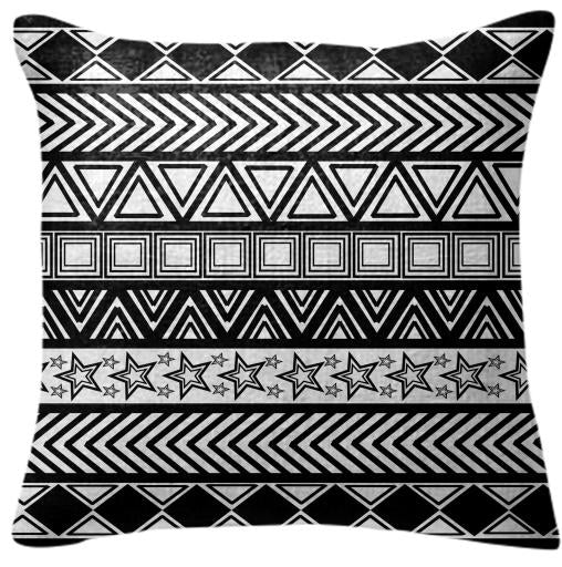 Black And White Tribal Art Pillow