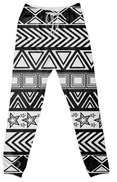 Black And White Tribal Art Pants