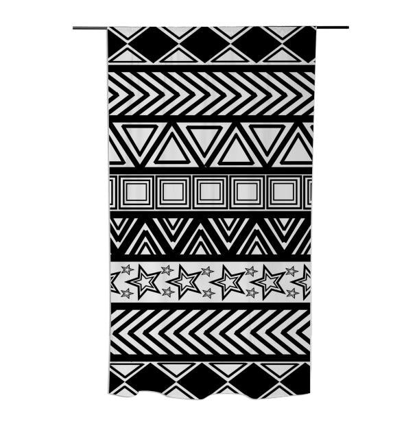 Black And White Tribal Art Curtain