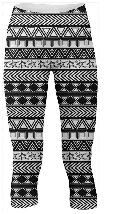 Black And White Tribal Art Yoga Pants
