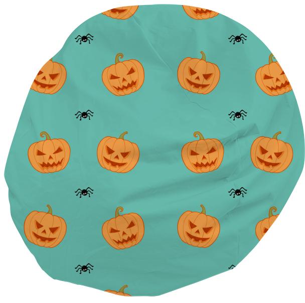 Pumpkins and spiders bean bag