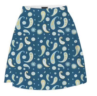 Blue and yellow paisley Summer Skirt