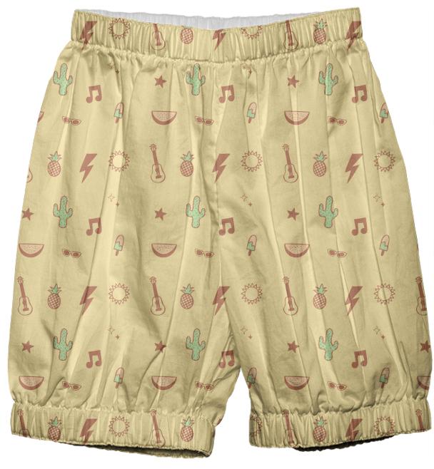 Summer vibes kids bloomers in yellow
