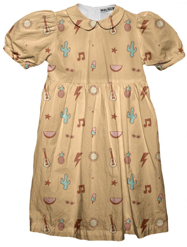 Summer vibes kids party dress