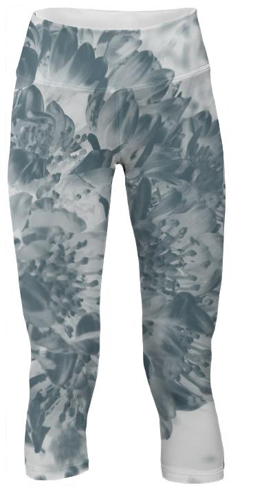 Muted Blue Floral Yoga Pants