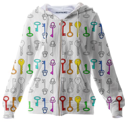 Colored and White Keys Hoodie