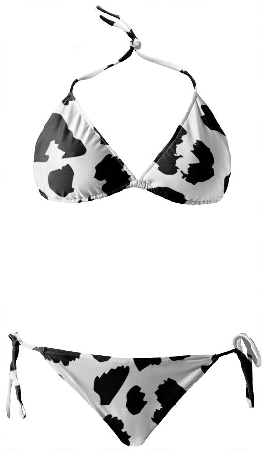 Bikini Leopard Animal Print black white
