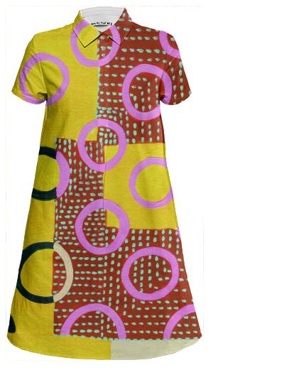 Circles Quilt Shirt Dress