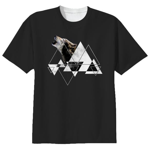 Abstract Howling Wolf T Shirt