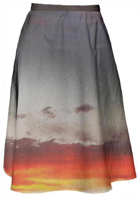 Sunset Clouds Midi Skirt