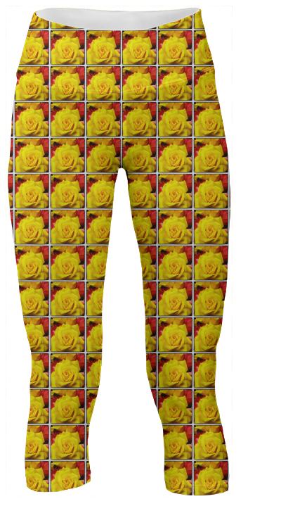 Yellow Rose Yoga Pants