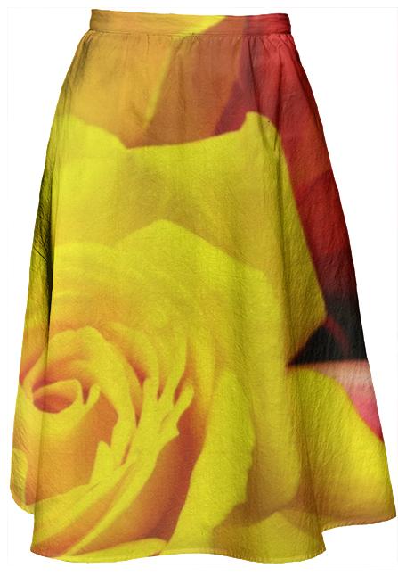 Yellow Rose Midi Skirt