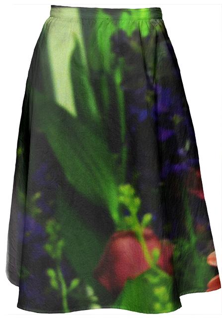 Abstract Bouquet Midi Skirt
