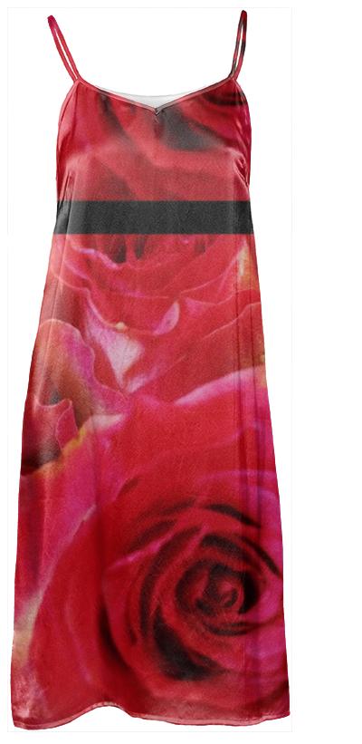 Pink Roses Slip Dress
