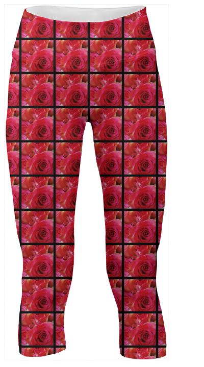 Pink Roses Yoga Pants