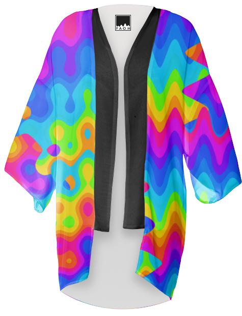 Psychedelic Acid Rainbow Kimono