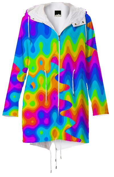 Psychedelic Acid Rainbow Raincoat