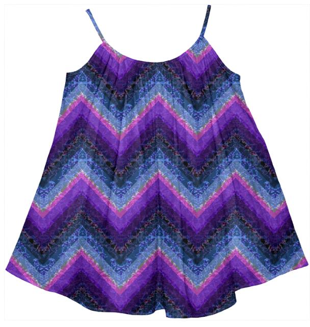 Marble Purple and Blue Chevrons