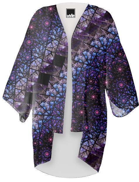 Blue Universe Fractal Kimono