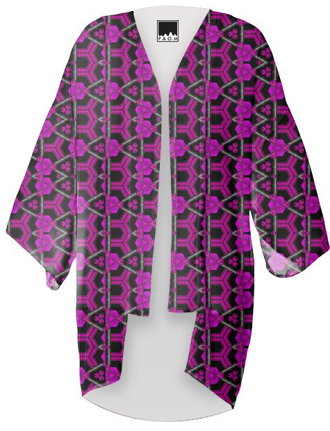 Strange Hot Pink Geometry Kimono