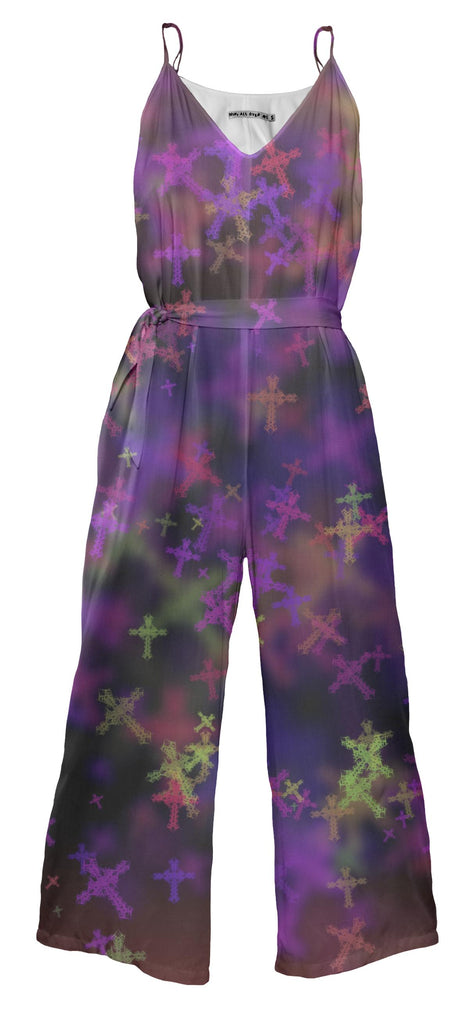 Purple Storm With Crosses Jumpsuit