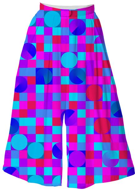 Pink and Blue Check Culotte