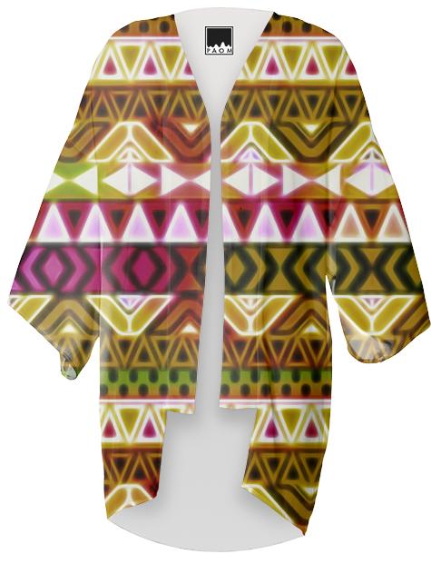 Gold Tribal Pattern Kimono