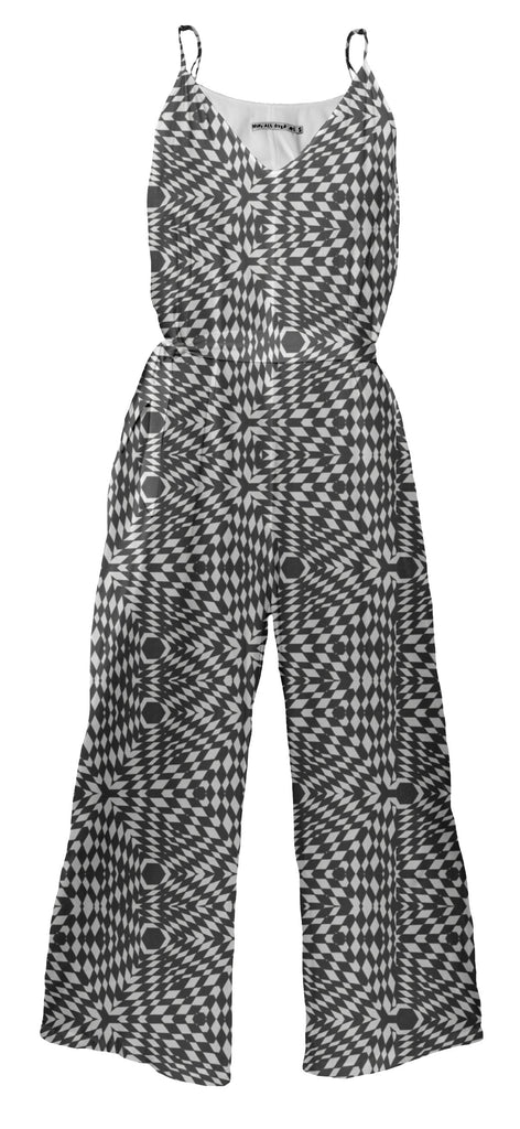 Wicked trippy black and white pattern Jumpsuit