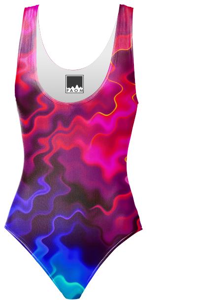 Psychedelic Pink Wavy Swimsuit