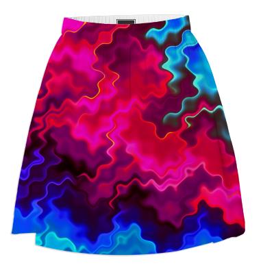 Psychedelic Pink Wavy Summer Skirt