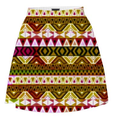 Gold Tribal Pattern Summer Skirt