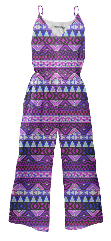 Purple Tribal Pattern Jumpsuit