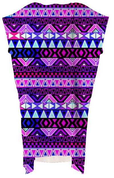 Purple Tribal Pattern Square Dress