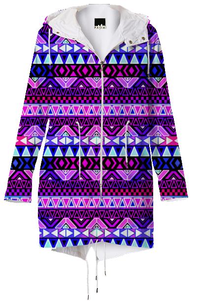 Purple Tribal Pattern Raincoat