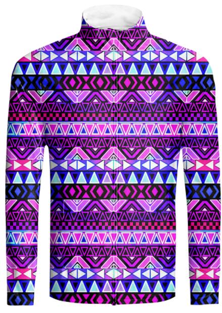 Purple Tribal Pattern Summer Dress Tracksuit Jacket