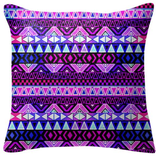 Purple Tribal Pattern Pillow