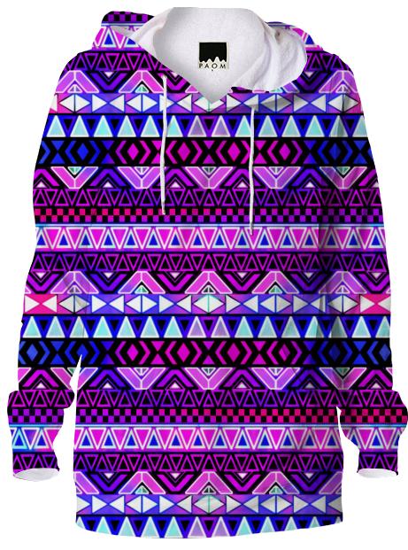 Purple Tribal Pattern Hoodie