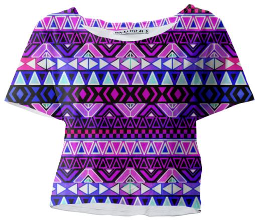 Purple Tribal Pattern Crop Top