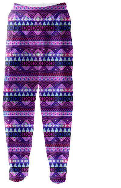 Purple Tribal Pattern Relaxed Pants