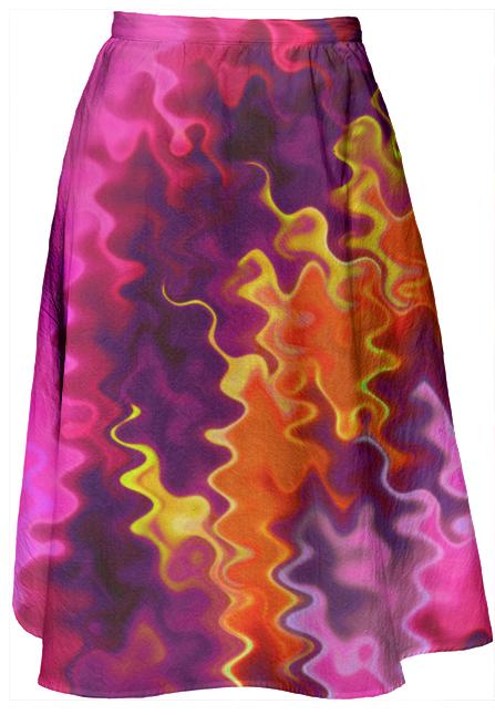 Fiery Swirls Midi Skirt