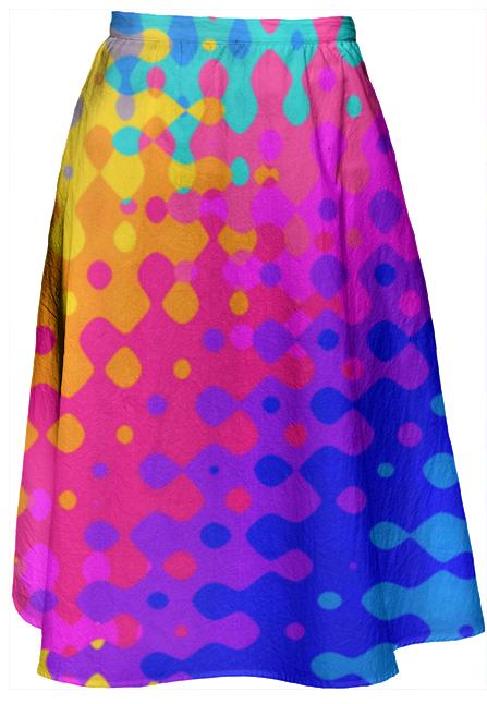 Psychedelic Hippy Pattern Midi Skirt