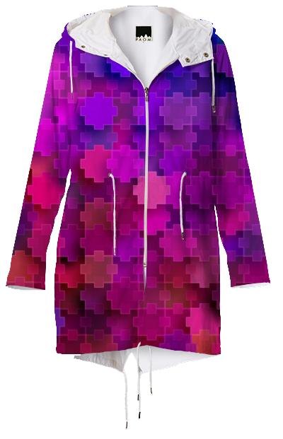 Strange Pink Square Puzzle Pieces Pattern Raincoat