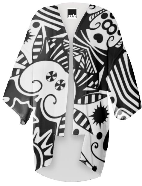 Funky Black and White Kimono