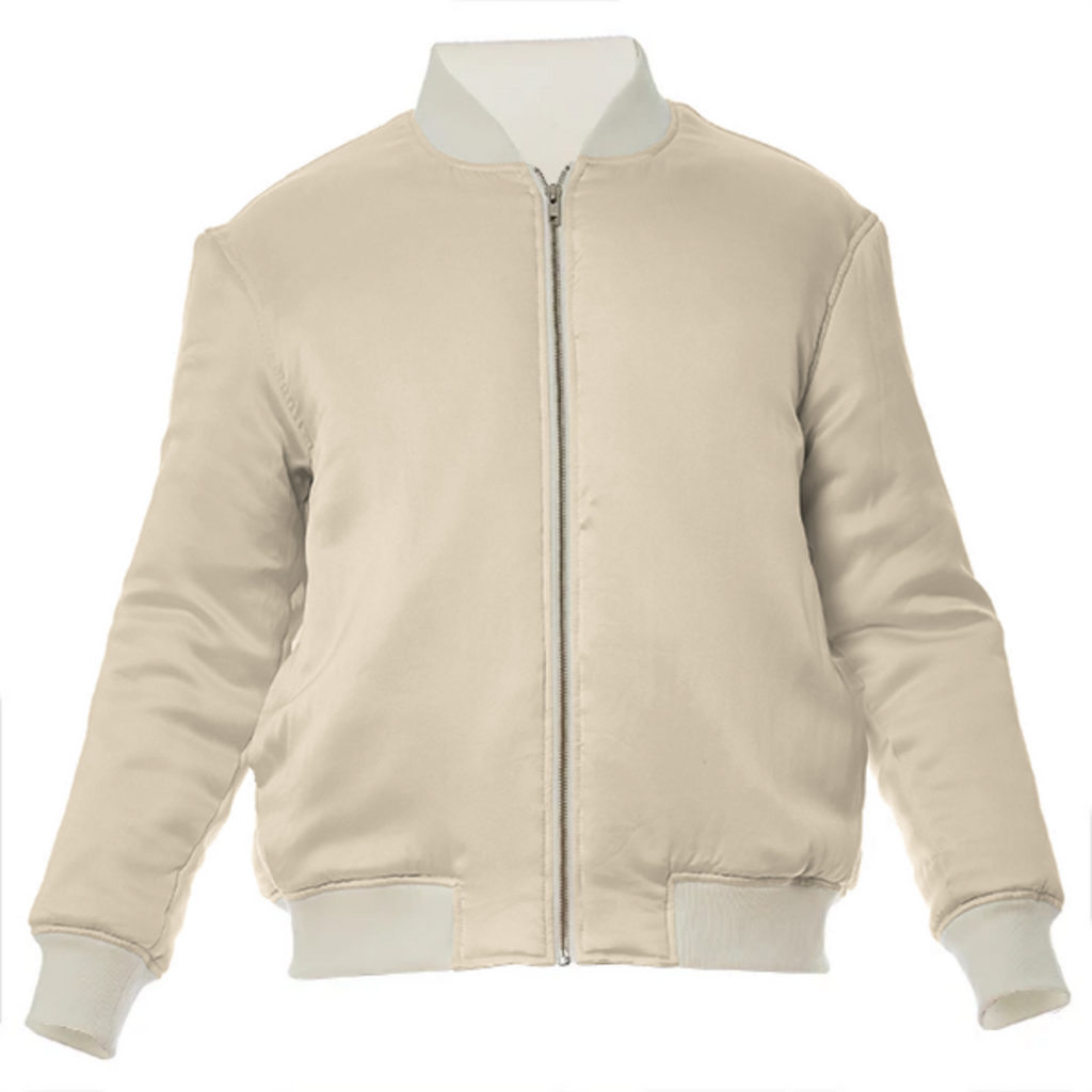 color blanched almond VP silk bomber jacket