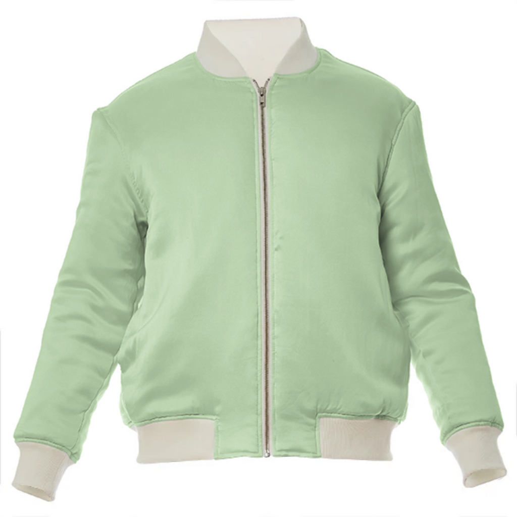 color tea green VP silk bomber jacket