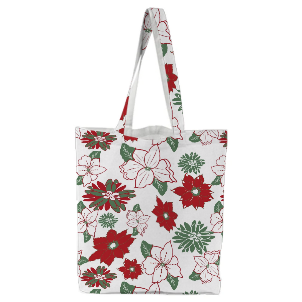 Green and red christmas floral